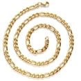 thumbnail image 3 of 1 pc PVD Vacuum Plating 304 Stainless Steel Figaro Chain Necklaces with Lobster Claw Clasp Real 18K Gold Plated Link: 6.5x3x0.8mm and 4.5x3x0.8mm 19.68 inch(50cm), 3 of 4