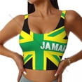 thumbnail image 3 of Sports Bra Women Running Yoga Clothes Vest Jamaica Kingdom Flag Gathering Fitness Vest, 3 of 7