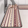 thumbnail image 2 of Kitchen Rugs Sets Of 2,Brown Ethnic Stripe Pattern Anti Fatigue Kitchen Mat Rugs Non Slip Washable,Decorative Kitchen Floor Mats for Kitchen,Sink,Laundry,17"x47"+17"x47", 2 of 5