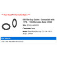 thumbnail image 2 of Filler Cap Gasket - Compatible with 1978 - 1985 Mercedes-Benz 300SD 1979 1980 1981 1982 1983 1984, 2 of 2
