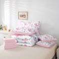 thumbnail image 6 of meiyoeat Cute Mermaid Print 7 Pieces Full Size Bedding Sets For Girls,Pink Cartoon Ocean Creatures Full Size Bed in a Bag,Pink Reversible, 6 of 7