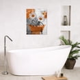 thumbnail image 2 of Flower Orange Canvas Wall Art for Bathroom Farmhouse Daisy and Butterfly on Abstract Geometric Paintings Wall Decor Floral Plant Wall Art for Living Room Bedroom Ready to Hang10L X 8W Inches, 2 of 6