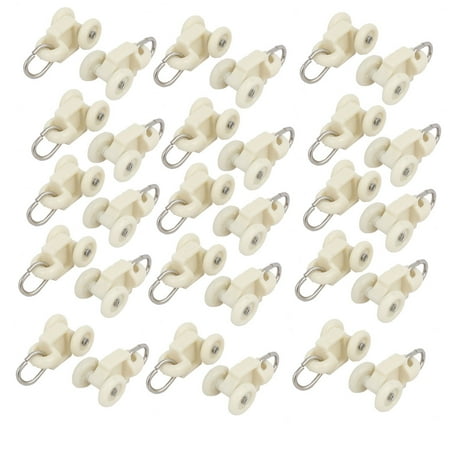 - Unique Bargains13mm Dia Wheel Plastic Swivel Eye Ring Curtain Track Rail Roller Beige 30pcs
