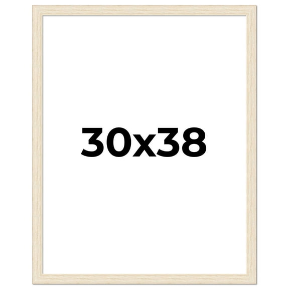 30x38 Frame White Barnwood Picture Frame - Modern Photo Frame Includes UV Acrylic Shatter Guard