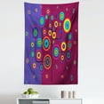 thumbnail image 1 of Trippy Tapestry, Funny Geometric Circle and Square Shaped Tree Branches Vibrant Retro Art Image, Fabric Wall Hanging Decor for Bedroom Living Room Dorm, 5 Sizes, Purple Maroon, by Ambesonne, 1 of 1