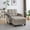 Khaki, variant on YWEN Convertible Chaise Lounge Sleeper Chair with Storage and 6-Position Reclining Backrest,Modern Tufted Recliner Lounge Chaise Chair with Swivel Tray Table & USB Port for Living Room