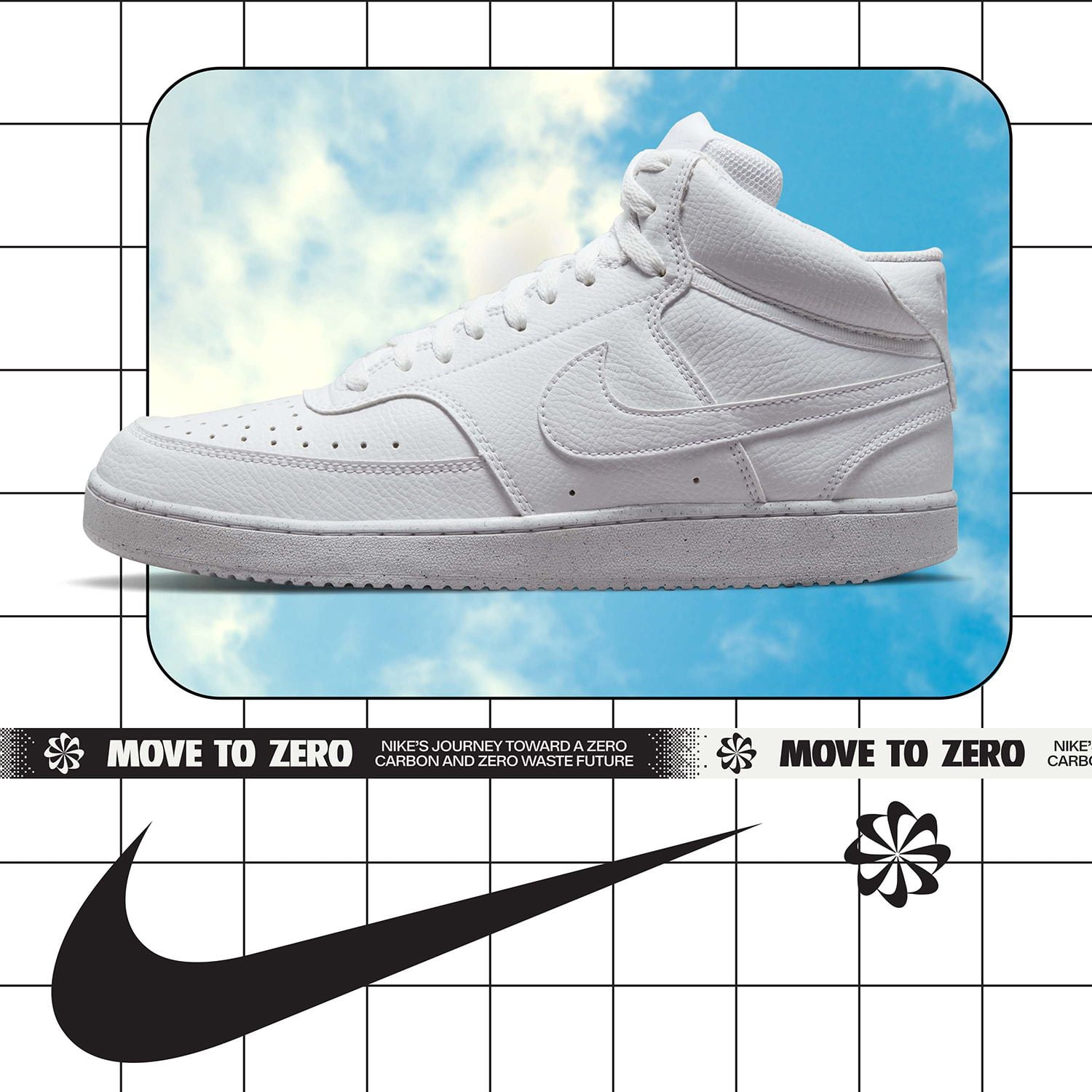 Nike Court Vision Next Nature Men's Mid-Top Shoes Color: Black White Black Size: 11.5