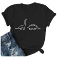 thumbnail image 5 of T Shirts for Women Short Sleeve Crewneck Casual Cute Dinosaur Graphic Tees Funny Dino Shirt Summer Tops, 5 of 5
