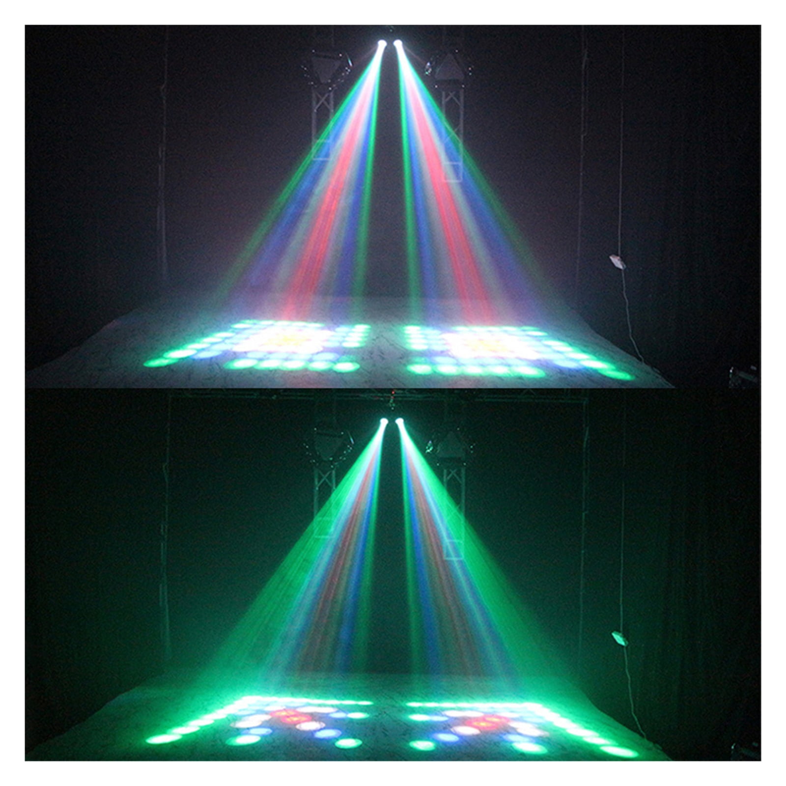 Auto/Sound Actived 128 Pattern LED Light Double Head Airship Flash Stage Effect Lighting DJ Disco Home Party Lights