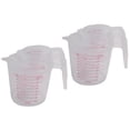 thumbnail image 1 of Juego de 6 jarras medidoras de plástico grandes con capacidad para 4 tazas, 2 tazas y 1 taza, sin BPA, con agarre en ángulo, 1 of 8