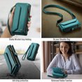 thumbnail image 3 of ELEHOLD for Samsung Galaxy A16 5G Wallet Case,Support Wireless Charging PU Leather RFID Blocking Card Holder Kickstand Flip Shockproof Case with Crossbody/Wristlet Strap ,Green, 3 of 9