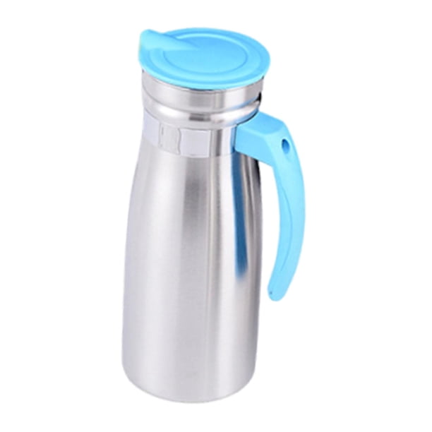 Jarra de acero inoxidable de 1000 ml para té helado, zumo, cerveza, 8,5 x 23 cm, versátil y resistente. Azul