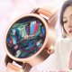 thumbnail image 2 of Reloj unisex de moda con esfera redonda y elegante reloj de pulsera analógico de cuarzo (banda beige con espejo negro), 2 of 3