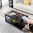 thumbnail image 2 of Yaheetech Modern X Design Coffee Table with Storage Shelf, Black, 2 of 9