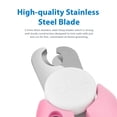 thumbnail image 5 of Flexzion Dog Cat Nail Clipper and Trimmer, Pet Toe Claw Scissor Grooming Tool with Stainless Steel Blades File Easy Grip Handle Safety Guard Avoid Overcutting for Small Medium Large Breed Puppy, Pink, 5 of 7