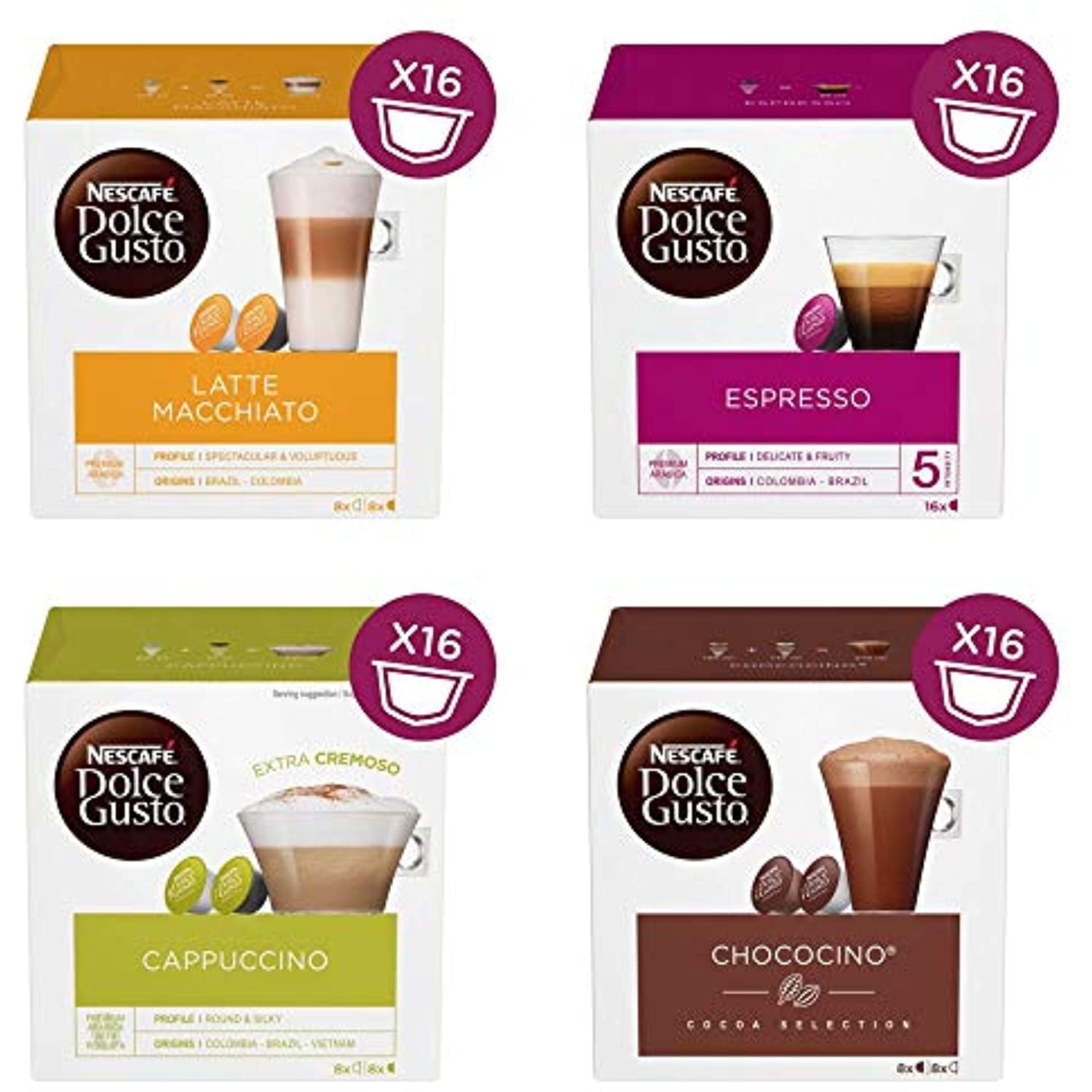 Nescafe Dolce Gusto 4 Flavour Pack (64 Capsules) Boxed - Walmart.com