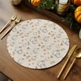 thumbnail image 5 of Fall Round Placemats Set of 4 White Pumpkin Place Mats Thanksgiving Woven Placemat Autumn Maple Leaf Linen Circle Braided Table Mat for Kitchen Dining Table Autumn Party Home Decor 15 Inch, 5 of 9