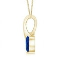 thumbnail image 2 of ANGARA Natural Heart-Shaped Sapphire Ribbon Pendant with Diamond in 14K Yellow Gold for Women (Size-6mm) | September Birthstone, Anniversary, Jewelry Gift for Women | Natural Blue Sapphire Necklace, 2 of 9