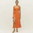 thumbnail image 6 of Spring and summer new fashion women's dress, suspenders lacing chest slit floral dress, 6 of 6