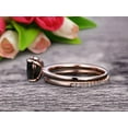 thumbnail image 4 of 1.50 Carat Solitaire 8X5mm Pear Shape Black Diamond Moissanite Engagement Ring With Matching Wedding Band On 10K Rose Gold Bridal Ring Set Surprisingly, Promise Ring, Anniversary Gift, 4 of 5