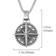 thumbnail image 5 of K-KED Stainless Steel North Star Compass Pendant Necklace Silver Gold W Strong Chain-Steel ribbon chain, 5 of 7