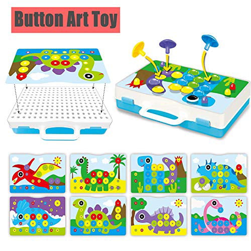 STEM Educational Toys for Kids, Electric Drill Puzzle Toy Set and Button  Art Kit, 3D Construction Engineering Building Blocks for Boys Girls Ages 3  4 