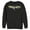 Black, variant on Men's Batman Logo Messy Text  Sweatshirt Charcoal Heather Small