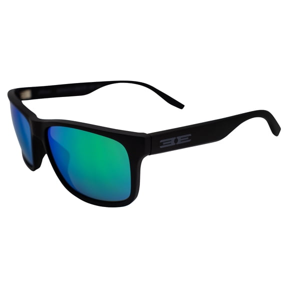 Epoch Delta Golf Sport Riding Sunglasses Black Frame Green Mirror Lenses