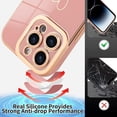 thumbnail image 5 of Designed for iPhone 14 Pro Case Cute Love Hearts Design for Women Girls,Luxury Plating Edge Bumper Full Camera Lens Protection Cover with Screen Protector for iPhone 14 Pro 6.1"-Pink, 5 of 12