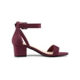 thumbnail image 3 of BLISSFUL STEP Women's Ankle Buckle Strap Chunky Heel Sandal Shoes Burgundy 8, 3 of 8