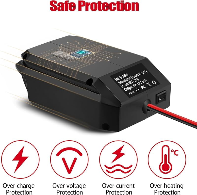 18V/20V to 12V Step-Down Converter for Milwaukee Makita Dewalt Bosch Einhell 18V Battery, Battery Adapter, Cigarette Lighter Adapter,Power Wheel Adapter for All Car Appliances Car Refrigerator Use