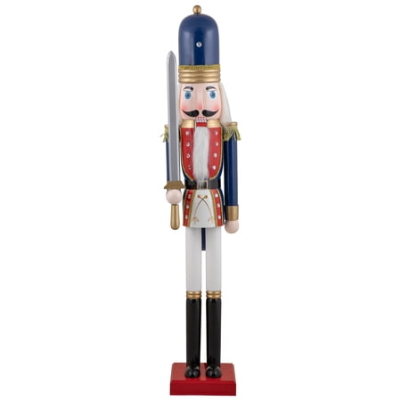 Northlight 48.25 Blue and White Christmas Nutcracker Soldier with Sword