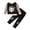 Black, variant on TAmten Toddler Baby Girl Clothes Set Print Long Sleeve Crewneck Sweatshirt Top Pants Cute Infant Fall Winter Outfits Toddler Girl Outfit for 1t 2t 3t 4t 5t 6t Size 18-24 Months