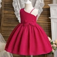thumbnail image 4 of XASZHN Robe d'Été pour Filles Robe de Concours pour Enfant Fille Robe de Fête Nœud Sans Manches Robe Longue Robes Rose Vif 4-5 Ans Robe d'Été Décontractée pour Enfants, 4 of 5