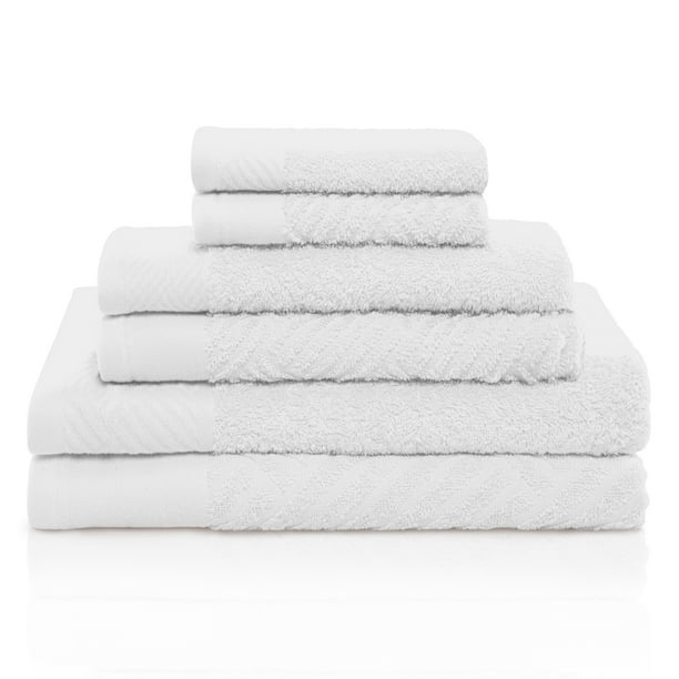Superior Egyptian Cotton Two Pattern and Solid 6Piece Towel Set