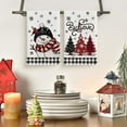 thumbnail image 2 of Set of 2 Beige Blue Xmas Tree Snowman Christmas Kitchen Towels Dish Towels, Holiday Bird Believe Winter Decoration Hand Towels, Holiday Kitchen Accessories, 2 of 4