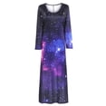 thumbnail image 4 of Qiopertar Robe Longue Décontractée à Col Rond Manches Longues Imprimée pour Femmes en Solde à Moins de 5$ en Solde, 4 of 9
