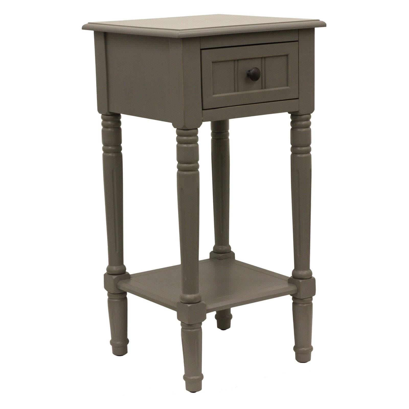 Simplify Small One Drawer Wood Accent Table Black Finish