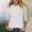 White, variant on 3/4 Sleeve Knitted Sweater for Women, Loose Round-Neck Pullover Tops, Fall Casual Outerwear Tops