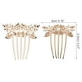 thumbnail image 2 of 1 Pc Women Two Flowers Hair Insert Comb for Straight Thick Wavy Hair Champagne Alloy Rhinestone, 2 of 3