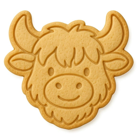 Highland Cow Head Cookie Cutter & Stamp 4x3.2" for Baking Fondant Clay Embosser