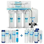 Geekpure 5-Stage RO Drinking Water Filter System-Plus Extra 7 Filters-75GPD