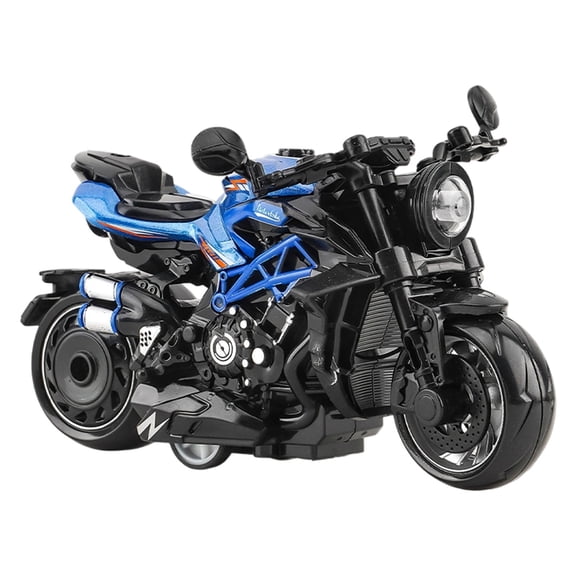 Alloy Motorcycle Toy Model, Pull Back Inertia Drive Racing Bike, Simulation Detailed Motorbike Toy, Durable Metal Plastic Construction Vehicle For Display And Interactive Play