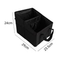 thumbnail image 3 of Black Foldable Oxford Cloth Car Trunk & Backseat Organizer, Collapsible Auto Storage Bin with Reinforced Handles, Mesh Side Pockets and Divided interior Compartments, for Vehicle, 3 of 3