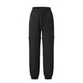 thumbnail image 3 of 13-14 Years Toddler Girls Hiking Zip Off Pants Shorts Lightweight For Camping Sweatpants With Pockets Casual Sweatpants Parachute Joggers Pants Black Cargo Pants, 3 of 5
