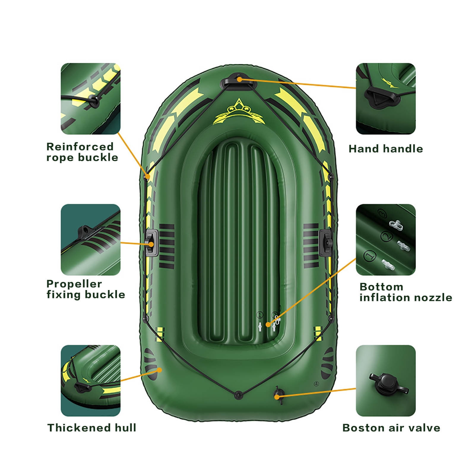 75.6x44.5in Double Person Inflatable PVC Kayak, Independent Air Chamber Safe Design, Easy Inflation Foldable Storage, Lightweight Drifting Fishing Boat For Lake Leisure Outdoor Water Activities
