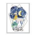 thumbnail image 3 of Designart Cute Christmas Llama Children's Art Floating Frame Wall Art, 3 of 4