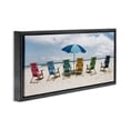 thumbnail image 3 of Stupell Industries Colorful Beach Chairs Landscape & Nature Photography Black Floater Framed Canvas Art Print Wall Art, 31 x 14, 3 of 9