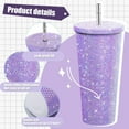 thumbnail image 5 of Diamond Tumbler Glitter Water Bottle with Lid Vacuum Thermal Straw Tumbler Rhinestone Tumbler Pink 750ml, 5 of 8