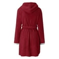 thumbnail image 5 of Misright Womens Hooded Bathrobe Fleece Robe Super Soft Plush Robe Sleepwear with Pockets, 5 of 10